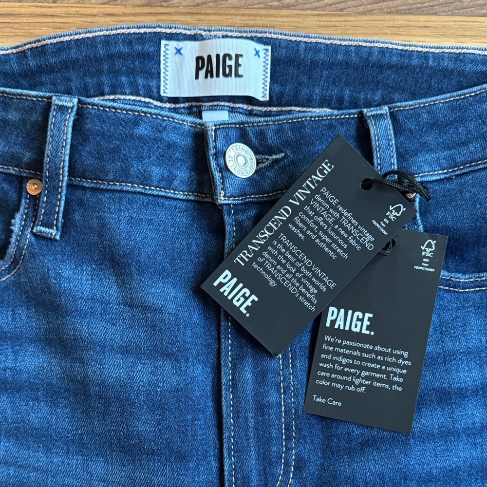 PAIGE Dark Blue Straight Leg Jeans - Picture 6 of 8
